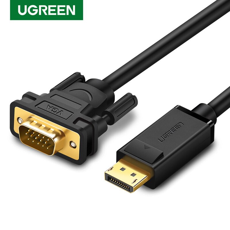 Cáp Chuyển đổi DisplayPort sang VGA Cao Cấp UGREEN 10247 Chính Hãng DP105 màu đen dài 1,5m