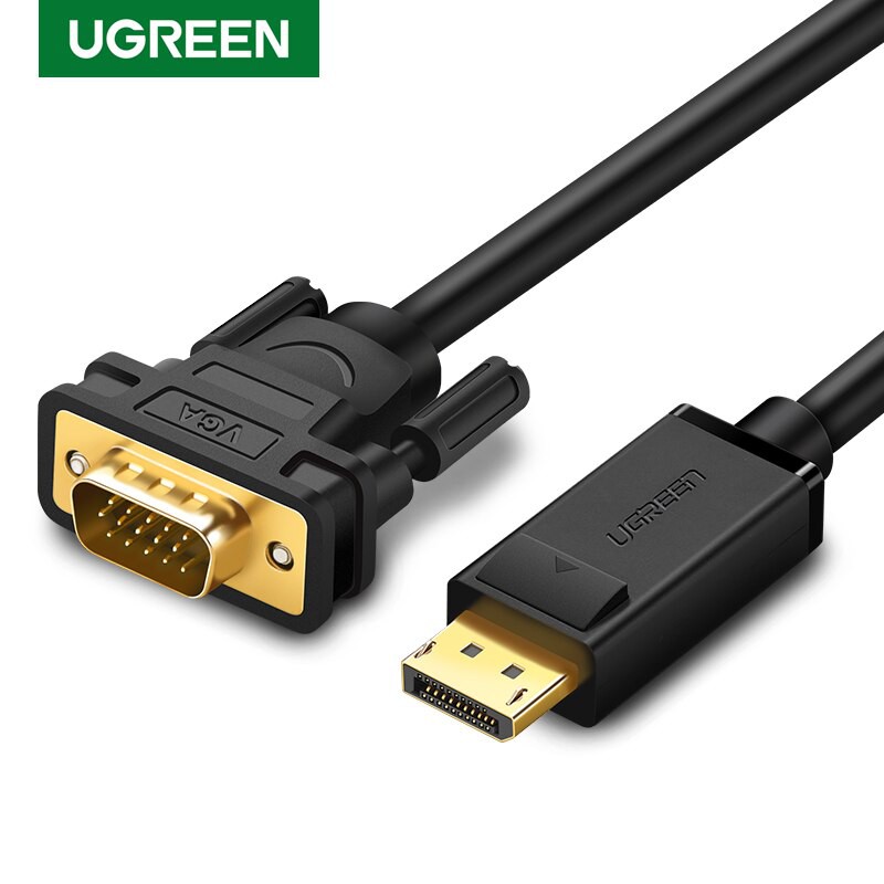 Cáp chuyển đổi DisplayPort sang VGA Cao Cấp UGREEN 10247 Chính H4ng DP105 màu đen dài 1,5m