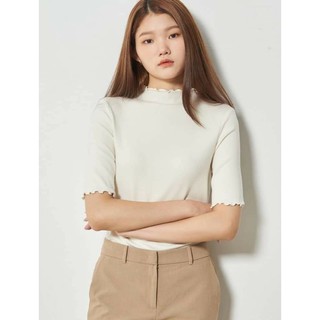 Áo thun tay lỡ cổ phối bèo xuất hàn