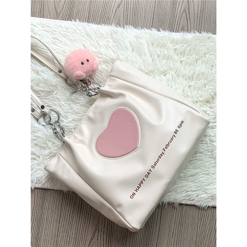 Túi Tote Đeo Vai Sức Chứa Lớn Có Khóa Kéo In Chữ Chất Lượng Cao Cho Nữ