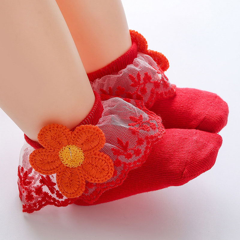 Đôi Vớ Cotton Mềm Mại Cho Bé Gái Sơ Sinh Từ 0-6 Tháng Tuổi