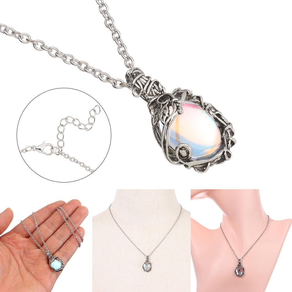 LEILY Vòng cổ Mặt Đá Mặt Trăng Thời Trang Cho Nam Nữ