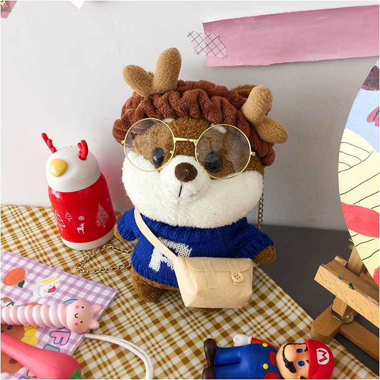 Order | Túi đeo chéo gấu nhồi bông cho nữ dễ thương