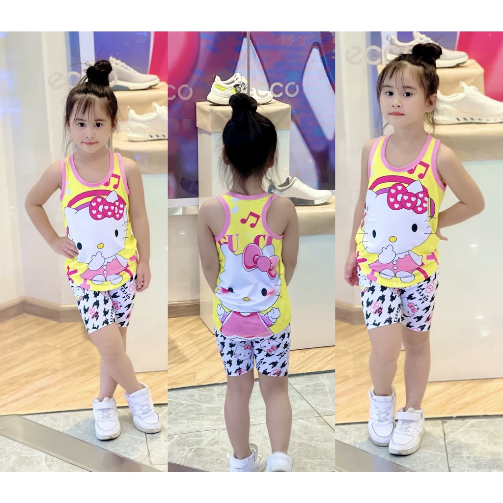Đồ Bộ 3 Lỗ Cho Bé Gái 9-43 Kg Set Quần Ngố Áo Ba Lỗ Vải Thun Lạnh 3D In Hoạt Hình Hot Trend Siêu Bền Đẹp Homie Kids