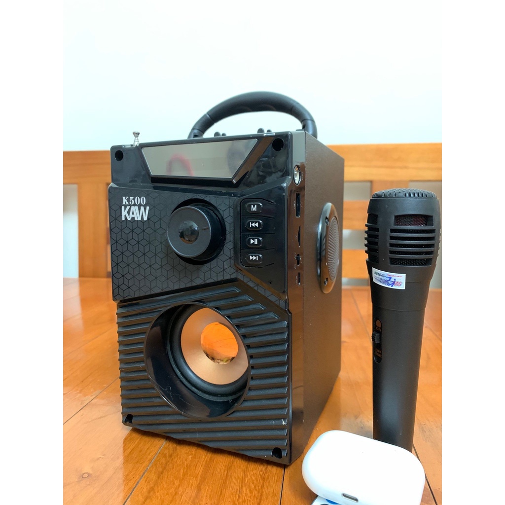 Loa karaoke gia đình, Loa Bluetooth KAW K600 Cao Cấp Dung lượng pin khủng - TẶNG KÈM MIC HÁT XỊN XÒ - Bảo hành 12 THÁNG