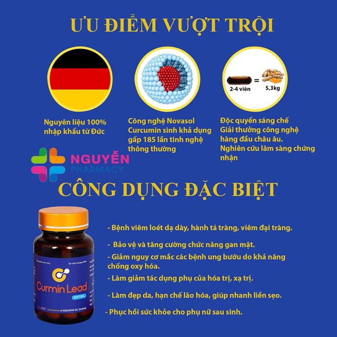 Curmin Lead Softgels - Tinh nghệ nano curcumin giúp tăng hấp thu