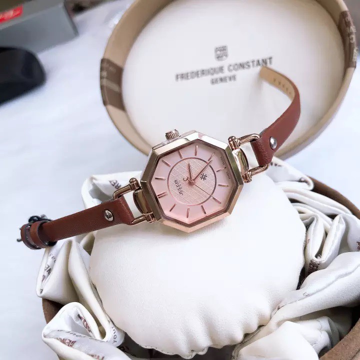 Đồng hồ nữ Julius Hàn Quốc JA-750 dây da mặt lục giác ( Nâu ) | BigBuy360 - bigbuy360.vn
