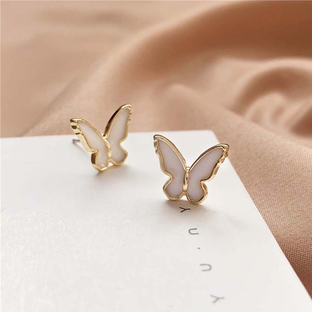 Khuyên Tai Hình Cánh Bướm / Vỏ Sò / Ngọc Trai Mini Mạ Bạc 925 Nhiều Màu Thời Trang Cho Nữ