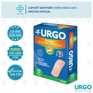 Băng cá nhân URGO - Băng dán Y tế vải độ dính cao 20, 102 miếng Chính hãng