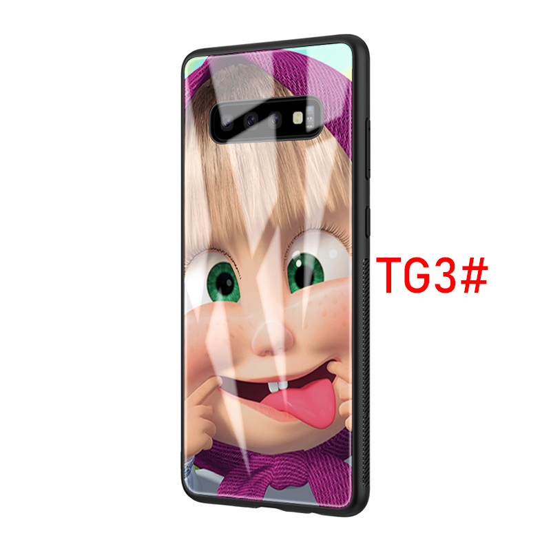 Ốp lưng điện thoại Samsung Note 8 9 10 S7 Edge S8 S9 S10 S20 Ultra Lite Plus D59 hình Cô bé Masha và chú Gấu xiếc