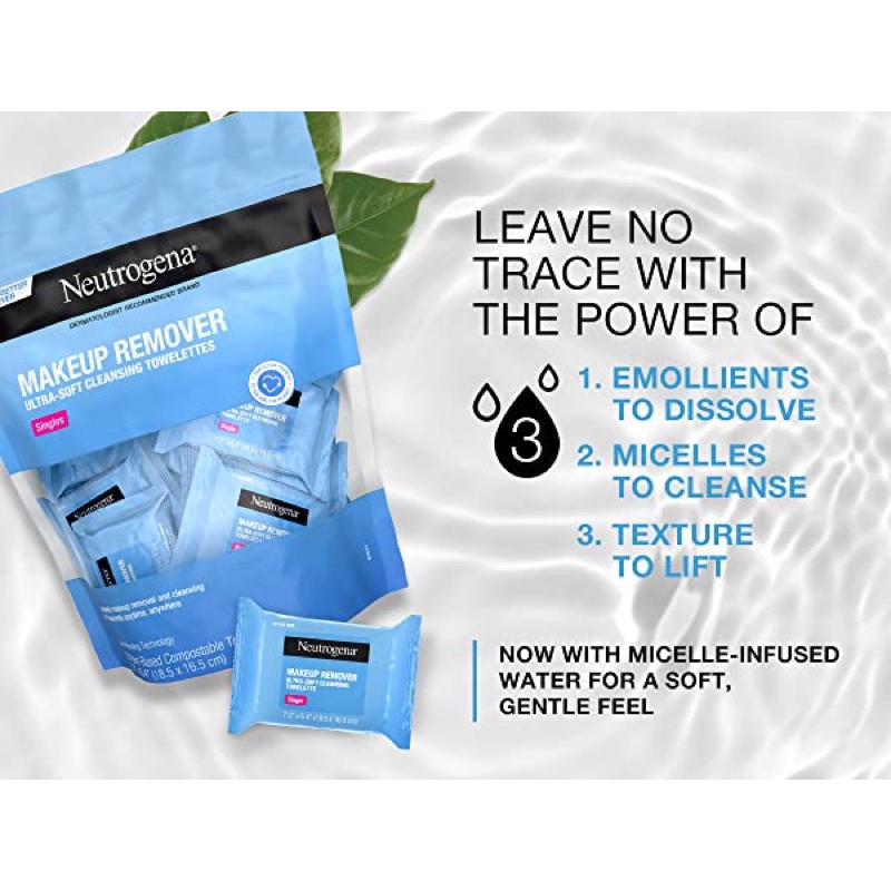 1  GÓI KHĂN TẨY TRANG NEUTROGENA MAKEUP REMOVER - Tiện dụng bỏ túi đi du lịch