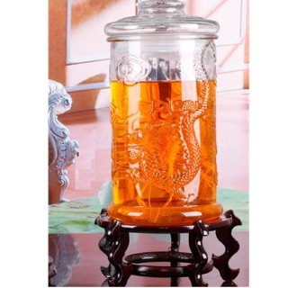 Bình thuỷ tinh trụ rồng 15 lít