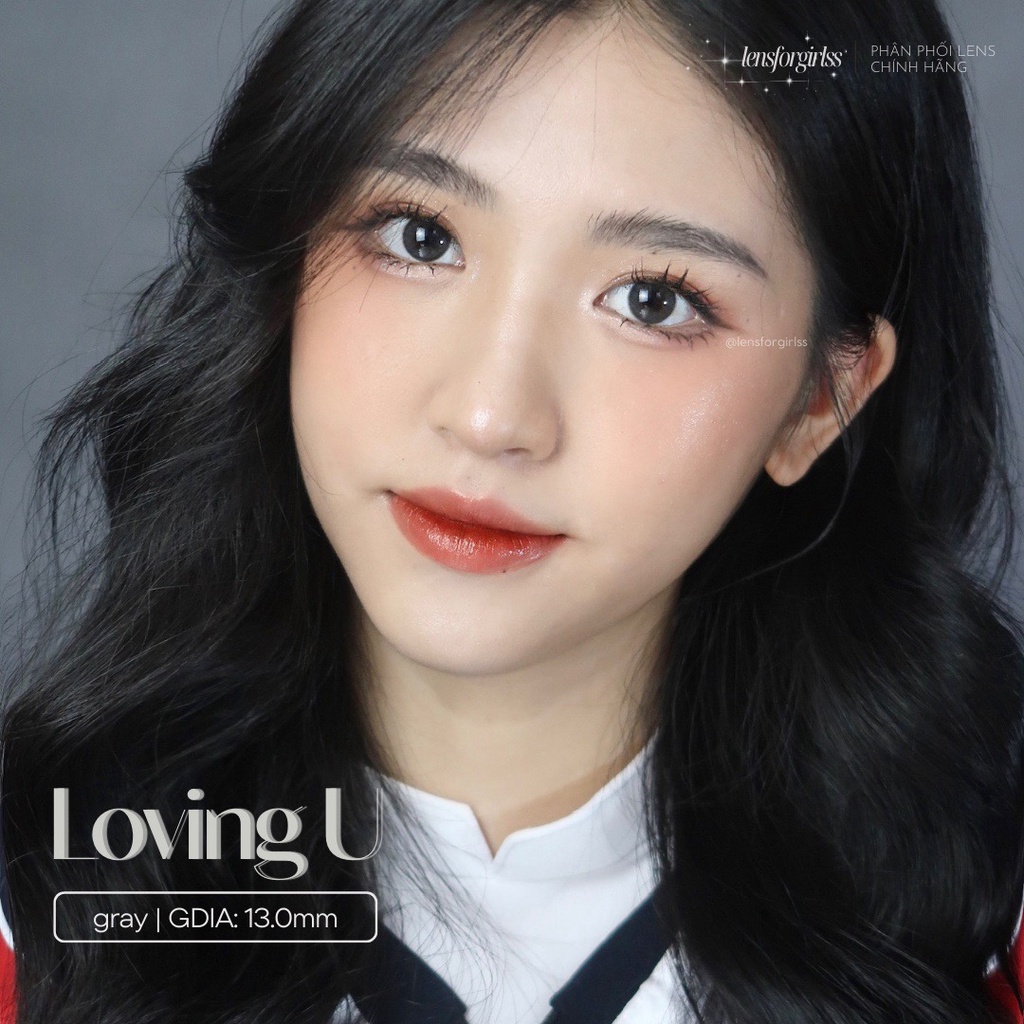 Kính áp tròng xám thuần tự nhiên LOVING U GRAY chính hãng OLENS | Hsd 3-6 tháng | Lens cận