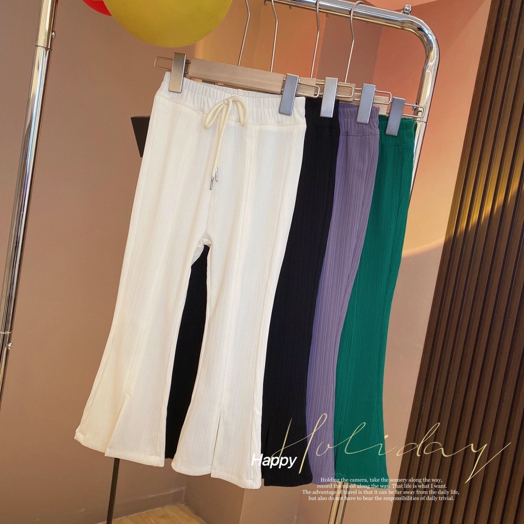 [Hàng Mới Về] Quần Ống Loe Dài Đến Mắt Cá Chân Bằng Lụa Lạnh Thoải Mái Dễ Phối Đồ Phong Cách Hàn Quốc Cho Bé Gái