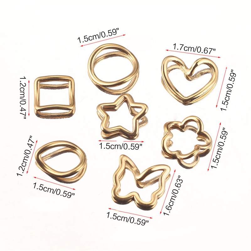 Set 10 Khuyên Tai Thép Không Gỉ Nhiều Hình Dạng Độc Đáo