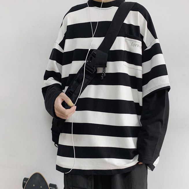 Áo tay dài kẻ sọc phong cách Hàn Quốc hợp thời trang cho nữ | BigBuy360 - bigbuy360.vn