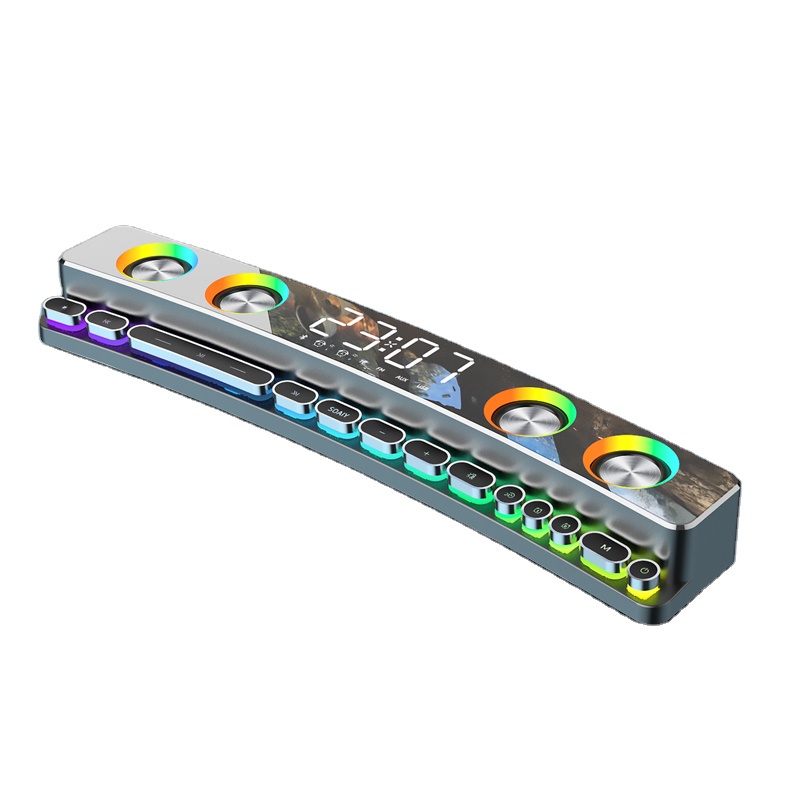 Loa Bluetooth LED RGB quang phổ 10 chế độ Led cao cấp - Tích hợp Đồng hồ + Nhiệt độ, Kết nối PC, TV - Soaiy SH39 cao cấp