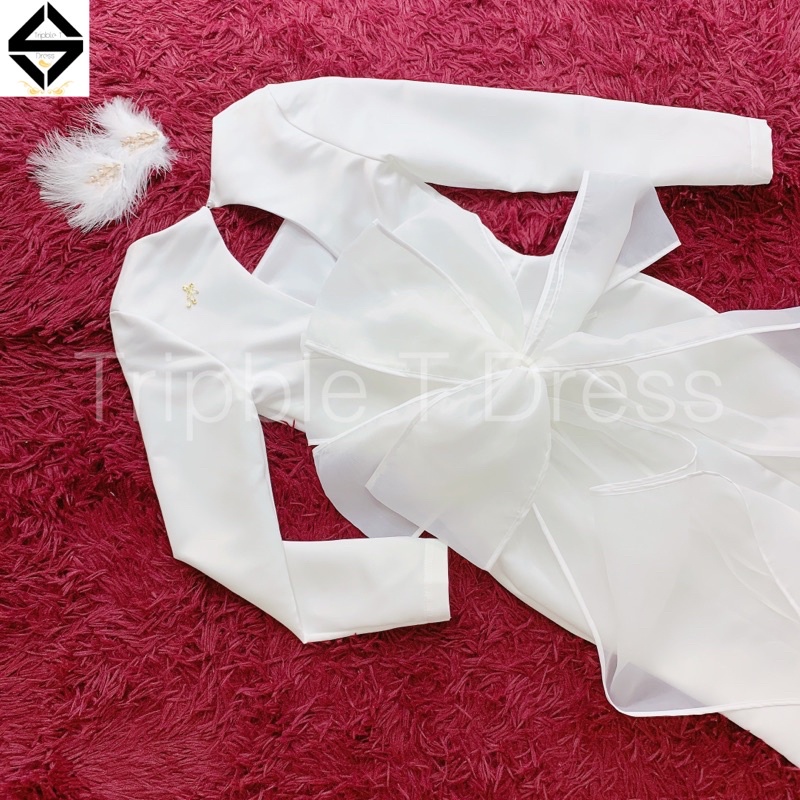 Đầm maxi mặc cưới đuôi cá hở lưng tặng kèm nơ 6 cánh sang trọng TRIPBE T DRESS - size S/M/L - MS177Y