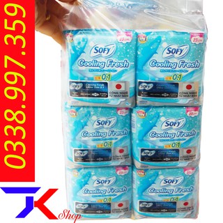 Combo 6 gói Băng Vệ Sinh Sofy Cooling Fresh Ultra Slim 0.1 Gói 8 Miếng