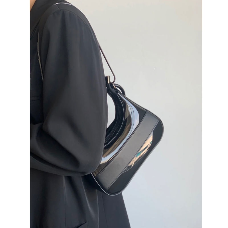 Túi kẹp nách dây xích vintage túi nhựa trong suốt 2 dây đeo vô cùng