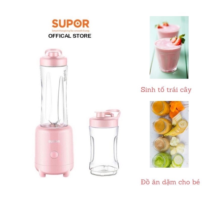 Máy xay sinh tố mini ăn dặm cho bé, du lịch mang đi làm Supor 1.0L -150W- JE18-300
