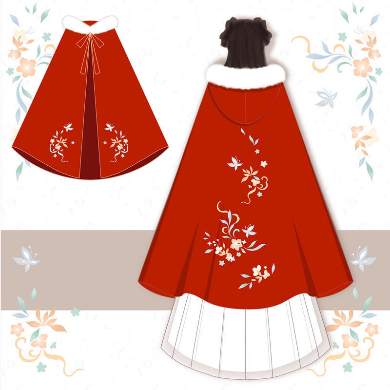 Áo choàng hán phục vải nhung dệt tay hai lớp đính hạt ngọc trai mùa thu cho nữ
 | BigBuy360 - bigbuy360.vn