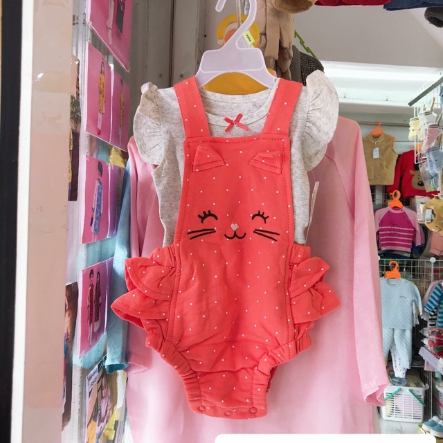 THANH Lý Set quần áo Yếm Mèo xinh xuất dư 3m,6m,9m,12m,18m