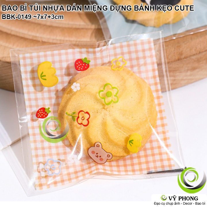BAO BÌ TÚI NHỰA DÁN MIỆNG 7x7+3 ĐỰNG BÁNH KẸO COOKIE TÚI ĐỰNG QUÀ TẶNG DỊP LỄ TẾT NĂM MỚI NOEL BBK-0149