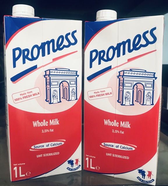 Thùng 6 Hộp 1L Sữa Nguyên Kem  Promess - Pháp
