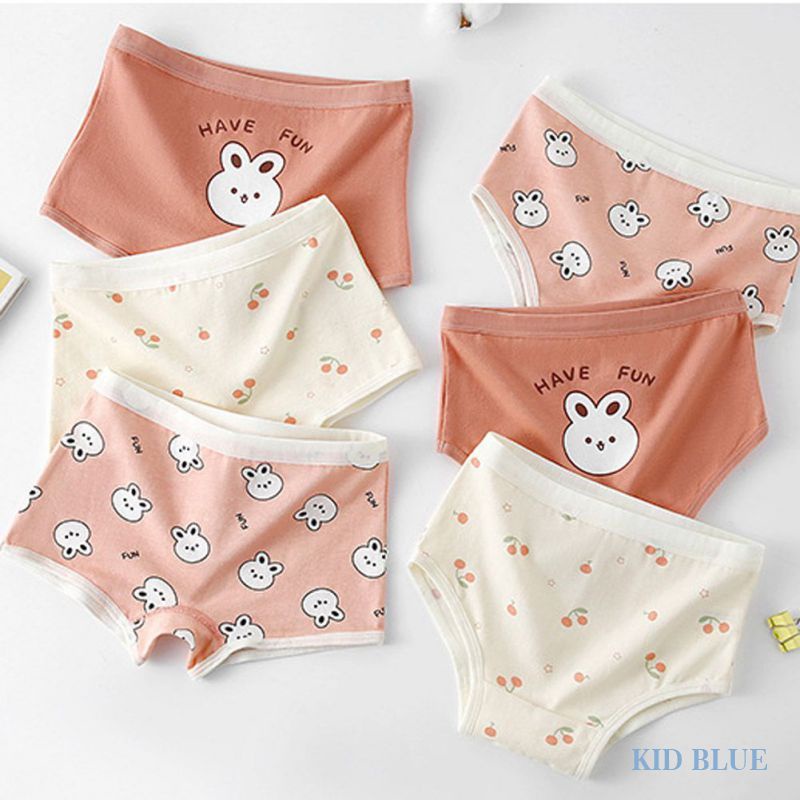 Quần Lót Cotton Lụa Nguyên Chất Kháng Khuẩn Họa Tiết Thỏ Đáng Yêu Cho Nữ