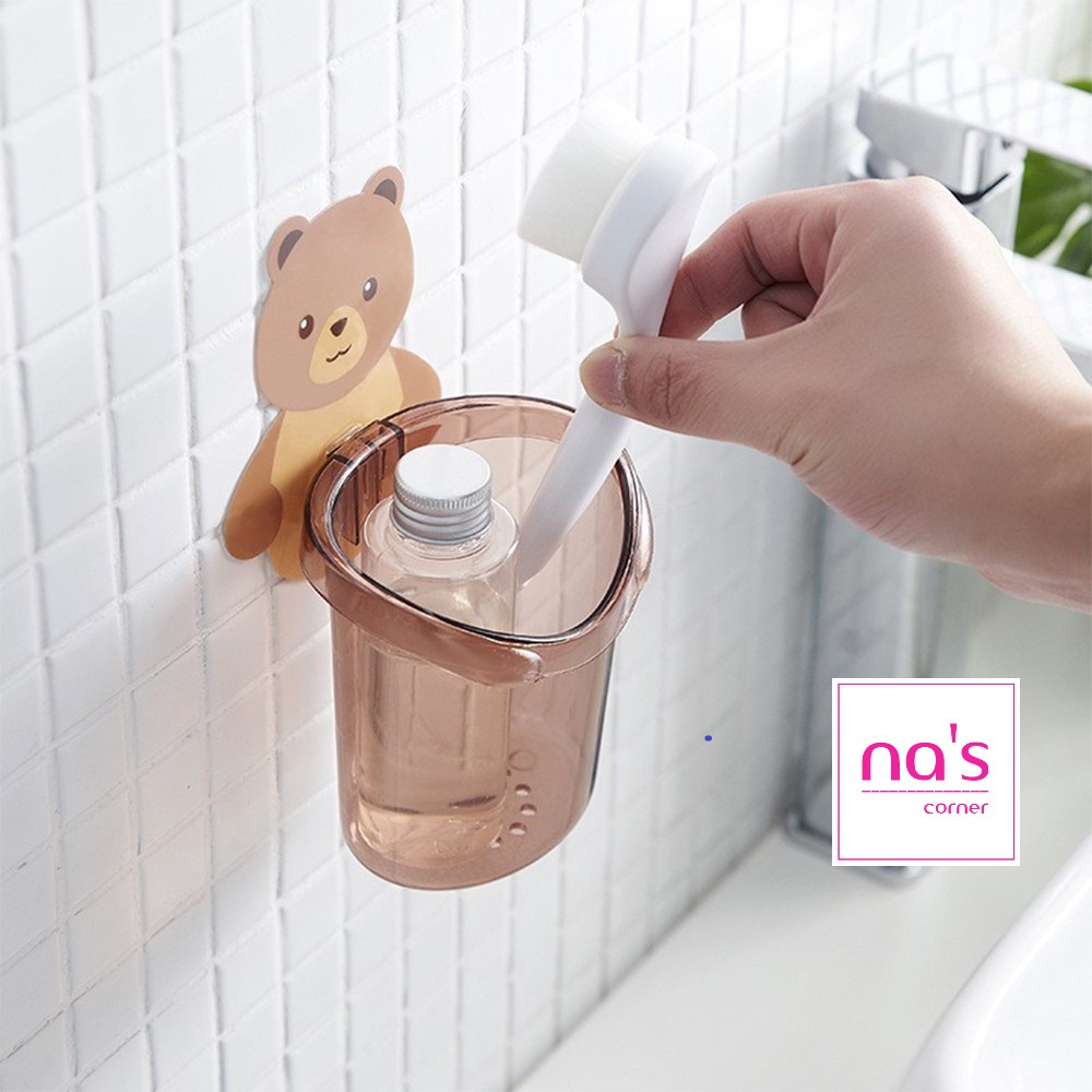Cốc Gấu Dán Tường Đựng Bàn Chải Đánh Răng