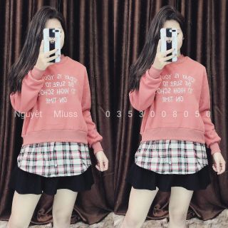 Áo nỉ mix sơ mi