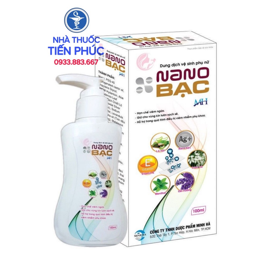 Dung Dịch Vệ Sinh Phụ Nữ - Nano BẠC (Dạng GELL) dịu nhẹ, SẢN PHẨM CHÍNH HÃNG 100ml