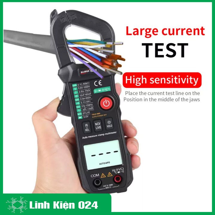 Đồng hồ kẹp dòng Winapex ET8204, kìm kẹp dòng kỹ thuật số màn hình LCD đo điện vạn năng