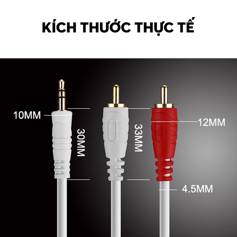 (1.8m/3m/5m/10m) Dây cáp âm thanh rắc 3.5 RA 2 AV  chính hãng JSJ