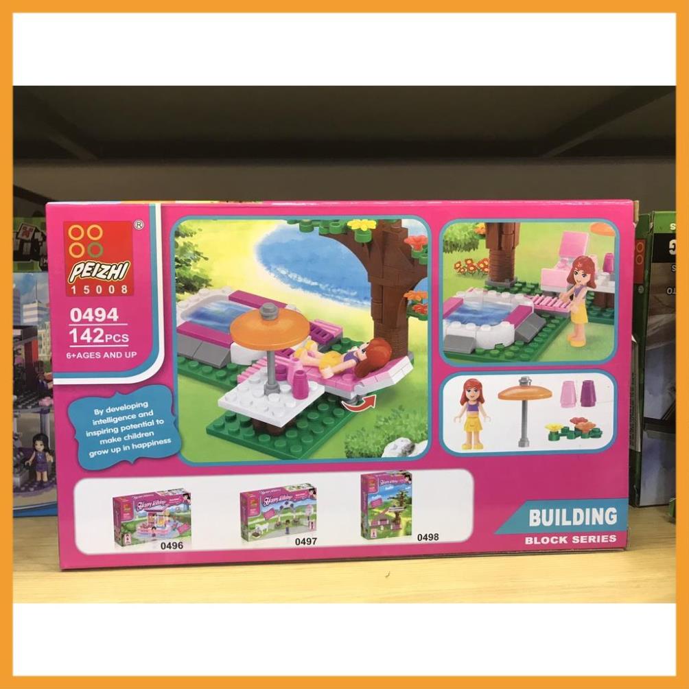 Bộ đồ chơi lắp ráp hồ bơi Happy Holiday cho bé gái