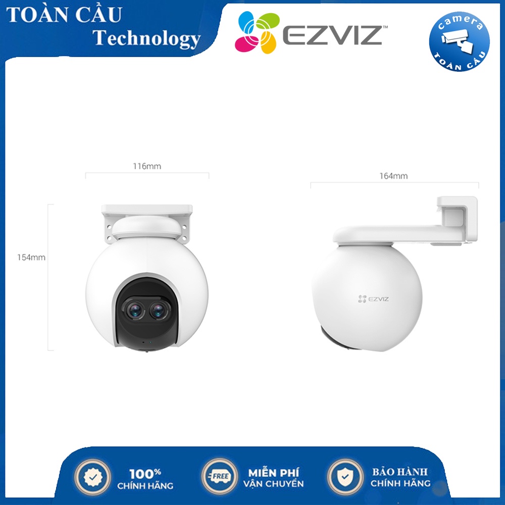 Camera IP WIFI EZVIZ C8PF 2.0MP Full HD 2MP - Xoay Thông Minh 360 độ - Phát Hiện Cảnh Báo Người Dùng