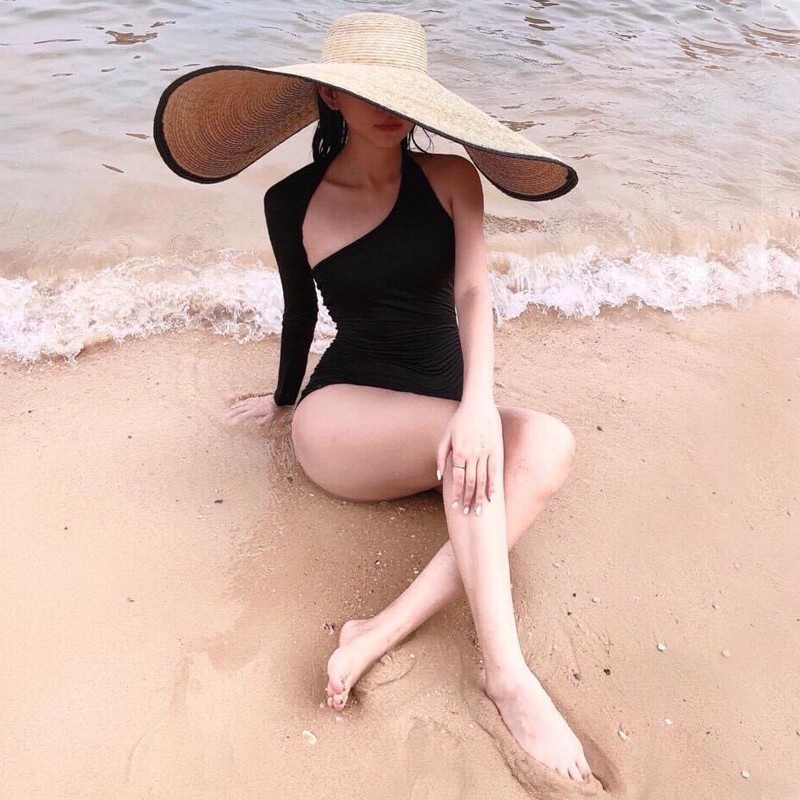 Bikini Bộ Đồ Bơi Đi Biển Liền Thân Đen Một Ống Tay Dài BIKINI129K Bộ Sưu Tập Đồ Bơi nữ