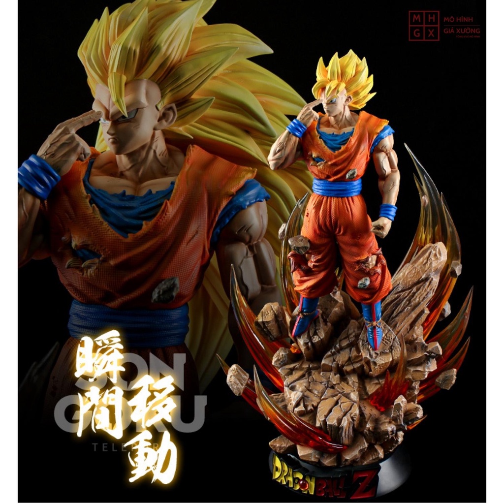 Mô hình Dragon Ball Songoku có đèn led ở base 2 đầu 2 tay thay thế, siêu chất cao 30cm , figure mô hình 7 viên ngọc rồng