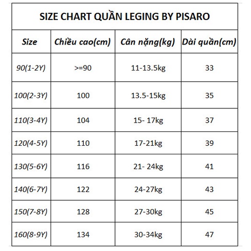 Quần legging đùi lửng cho bé gái mùa hè thoáng mát Pisaro Kids