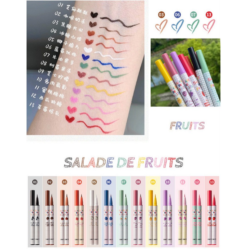 Kẻ mắt dạng lỏng FLORTTE Fruit Salad trang điểm chống thấm nước xinh xắn