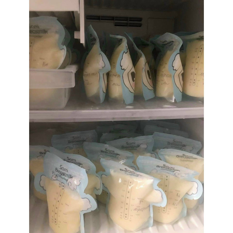 Hộp 30 túi trữ sữa Sami 150ml Nhật Bản, túi có vòi rót tiện lợi, tặng kèm bút ghi thông tin