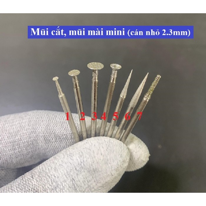 Mũi cắt, mũi mài nhỏ (cán 2.3mm)