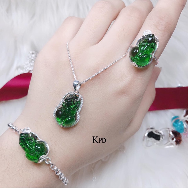 BỘ TRANG SỨC TỲ HƯU NỮ BẠC ITALY CAO CẤP 925 KHÔNG PHAI MÀU