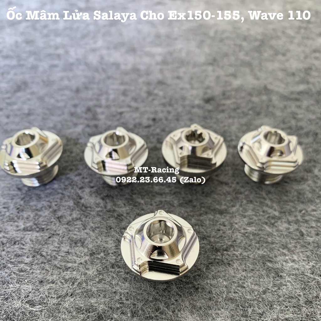 Ốc Mâm Lửa Salaya Cho Wave 110 (A110, Rsx110, S110, Blade110,..) Chuẩn Inox304 Siêu Sáng Siêu Nét