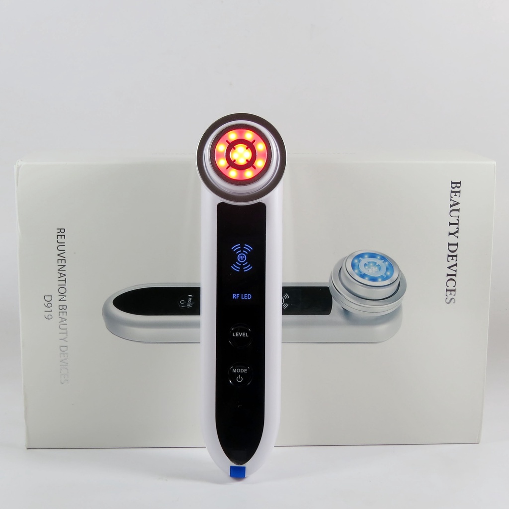 Máy Massage Mặt Đẩy Tinh Chất Nóng Lạnh D919 Nhật Bản, Công Nghệ Sóng RF Chăm Sóc Da Toàn Diện - Bản Nâng Cấp 2022