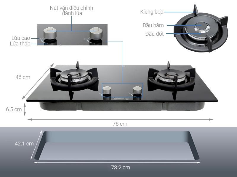 BẾP GAS ÂM Electrolux EGT7627CK SX MALAYSIA mới 100%+Tặng dây gas- có ngắt gas tự động-bảo hành 2 năm tại nhà