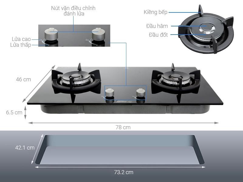 BẾP GAS ÂM Electrolux EGT7627CK SX MALAYSIA mới 100% có ngắt gas tự động) bảo hành 2 năm tại nhà