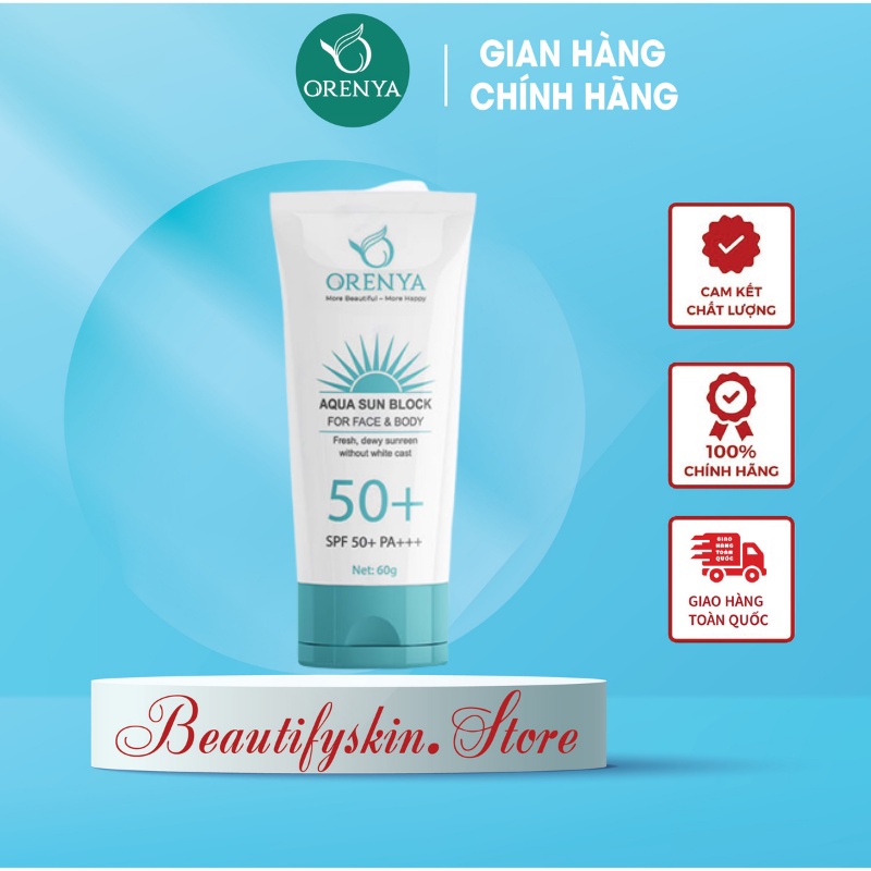 Kem Chống Nắng Mặt, Kem Chống Nắng Sinh Học AQUA SUN BLOCK Dạng Gel, Trong Suốt 60g Kem Chống Nắng Mặt Body