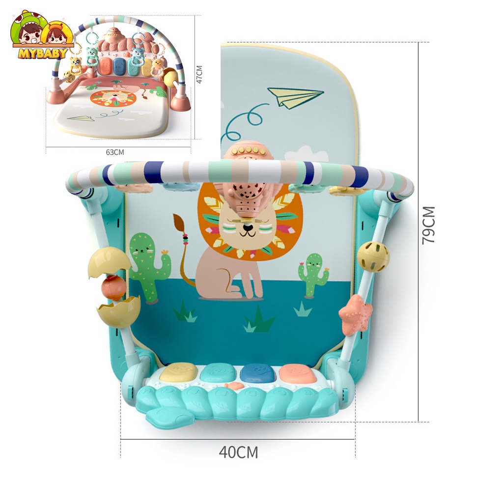 Thảm đàn piano cho bé nằm chơi cao cấp phát triển thính giác thị giác đèn,nhạc, Mybaby